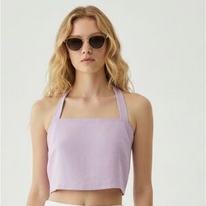 Abercrombie & Fitch Light Pink  Halter Crop Top